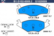 Комплект тормозных колодок GALFER B1.G102-0009.2