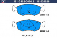 Комплект тормозных колодок GALFER B1.G102-0026.2