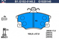Комплект тормозных колодок GALFER B1.G102-0140.2