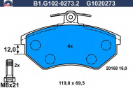 Комплект тормозных колодок GALFER B1.G102-0273.2