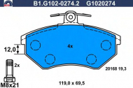 Комплект тормозных колодок GALFER B1.G102-0274.2