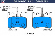 Комплект тормозных колодок GALFER B1.G102-0275.2