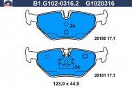 Комплект тормозных колодок GALFER B1.G102-0316.2
