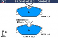 Комплект тормозных колодок GALFER B1.G102-0326.2