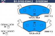 Комплект тормозных колодок GALFER B1.G102-0344.2