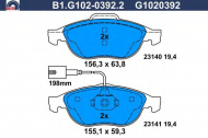 Комплект тормозных колодок GALFER B1.G102-0392.2