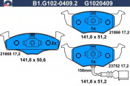 Комплект тормозных колодок GALFER B1.G102-0409.2