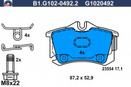 Комплект тормозных колодок GALFER B1.G102-0492.2