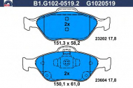Комплект тормозных колодок GALFER B1.G102-0519.2