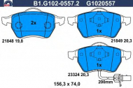 Комплект тормозных колодок GALFER B1.G102-0557.2