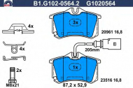 Комплект тормозных колодок GALFER B1.G102-0564.2