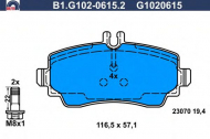 Комплект тормозных колодок GALFER B1.G102-0615.2