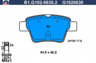 Комплект тормозных колодок GALFER B1.G102-0630.2