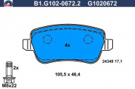 Комплект тормозных колодок GALFER B1.G102-0672.2