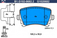 Комплект тормозных колодок GALFER B1.G102-0682.2