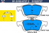 Комплект тормозных колодок GALFER B1.G102-0727.2