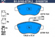 Комплект тормозных колодок GALFER B1.G102-0738.2