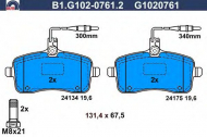 Комплект тормозных колодок GALFER B1.G102-0761.2