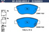 Комплект тормозных колодок GALFER B1.G102-0833.2