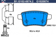Комплект тормозных колодок GALFER B1.G102-0874.2