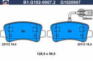 Комплект тормозных колодок GALFER B1.G102-0907.2