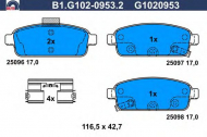 Комплект тормозных колодок GALFER B1.G102-0953.2