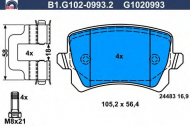 Комплект тормозных колодок GALFER B1.G102-0993.2