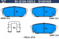 Комплект тормозных колодок GALFER B1.G120-1025.2