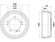 Тормозный барабан HELLA PAGID 8DT 355 300-631