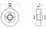 Тормозный барабан HELLA PAGID 8DT 355 300-641