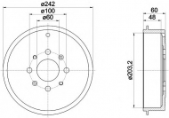 Тормозный барабан HELLA PAGID 8DT 355 300-681