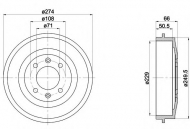 Тормозный барабан HELLA PAGID 8DT 355 301-231