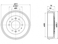 Тормозный барабан HELLA PAGID 8DT 355 301-841
