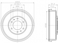 Тормозный барабан HELLA PAGID 8DT 355 301-821
