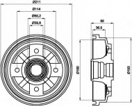Тормозный барабан HELLA PAGID 8DT 355 302-011