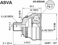 Шарнирный комплект ASVA AD-005A45
