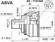 Шарнирный комплект ASVA AD-1121A45