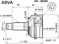 Шарнирный комплект ASVA HN-36A50