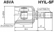 Шарнирный комплект ASVA HYIL-SF
