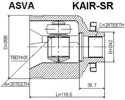 Шарнирный комплект ASVA KAIR-SR - цена, наличие и технические ...