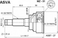 Шарнирный комплект ASVA MZ-31