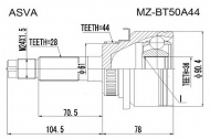Шарнирный комплект ASVA MZ-BT50A44