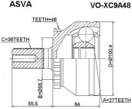 Шарнирный комплект ASVA VO-XC9A48