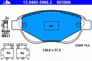 Комплект тормозных колодок ATE 13.0460-3966.2