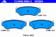 Комплект тормозных колодок ATE 13.0460-5864.2