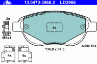 Комплект тормозных колодок ATE 13.0470-3966.2