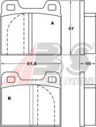 Комплект тормозных колодок A.B.S. 36066