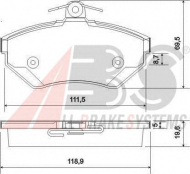 Комплект тормозных колодок A.B.S. 37010 OE