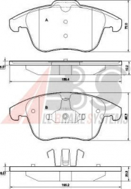 Комплект тормозных колодок A.B.S. 37568 OE