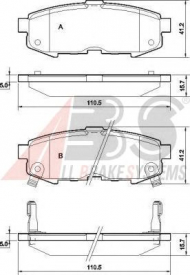 Комплект тормозных колодок A.B.S. 37569
